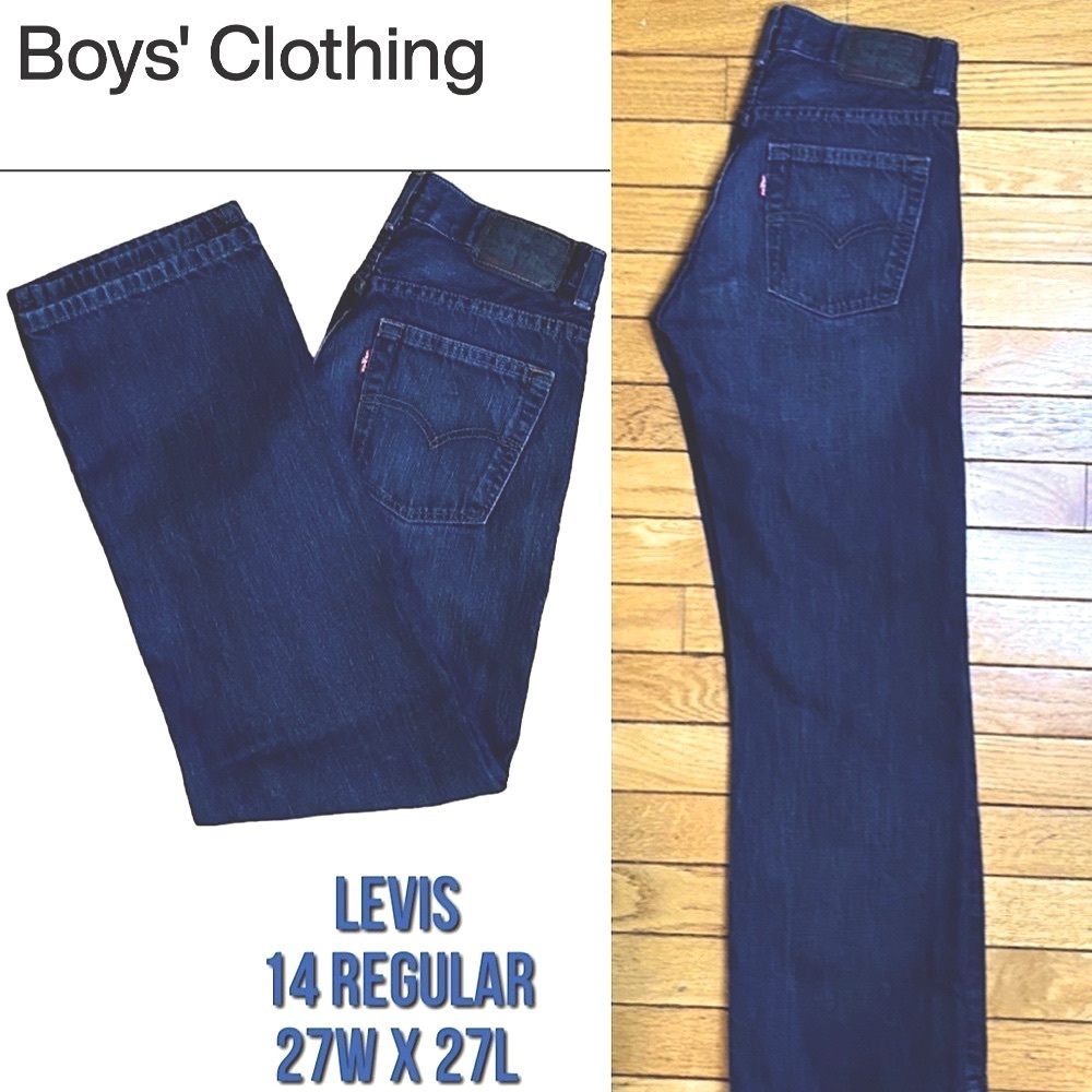 Levis Jeans, Boys, 27 x 27, 505 Straight, Size 14 Regular - Picture 1 of 10